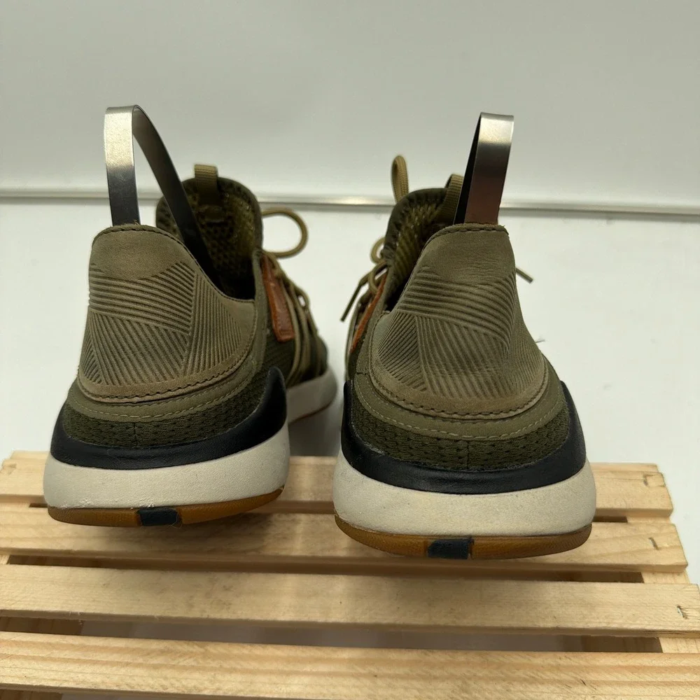 OluKai Sneakers Mio Li Mesh Leather Wet Grip Rubber Olive Green Mens 10